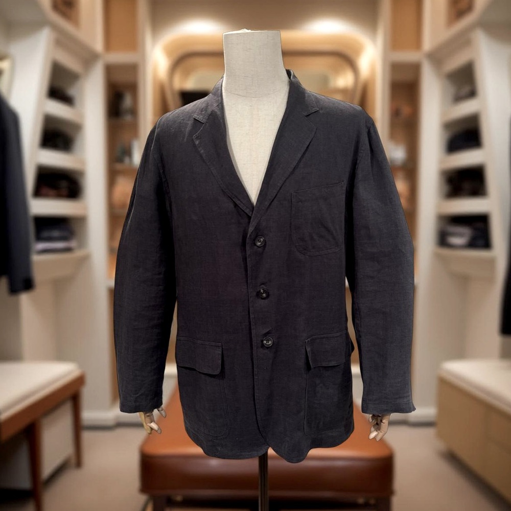 Alan Bilzerian Selective EUC Size EU 52 US 42Classic Charcoal Men's Linen Blazer
